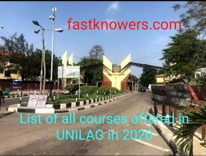 Full list of all courses offered in University of Lagos in 2020 for both undergraduate and postgraduate students