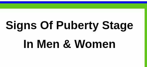 Puberty stages of male and female child