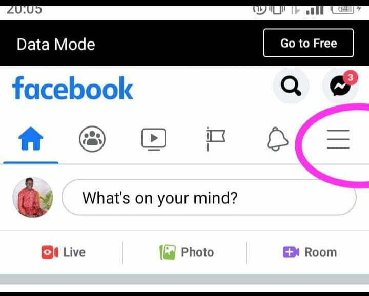 Facebook menu