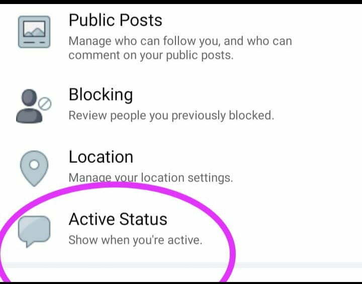 Facebook Active Status