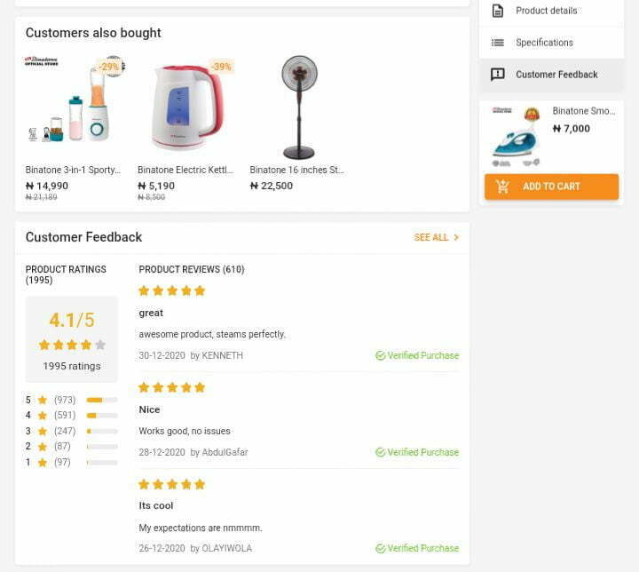 The reality of products on Jumia website