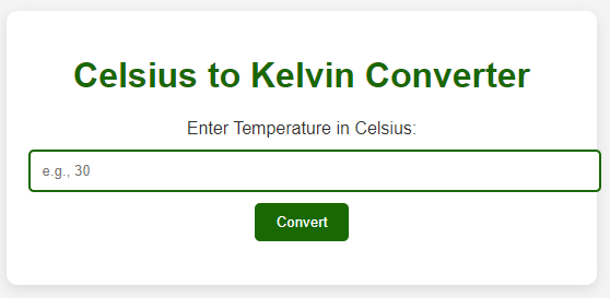 Tool to calculate or convert temperatures from Kelvin to Celcius