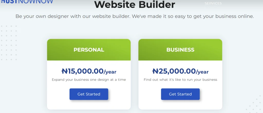HostNowNow website builder.