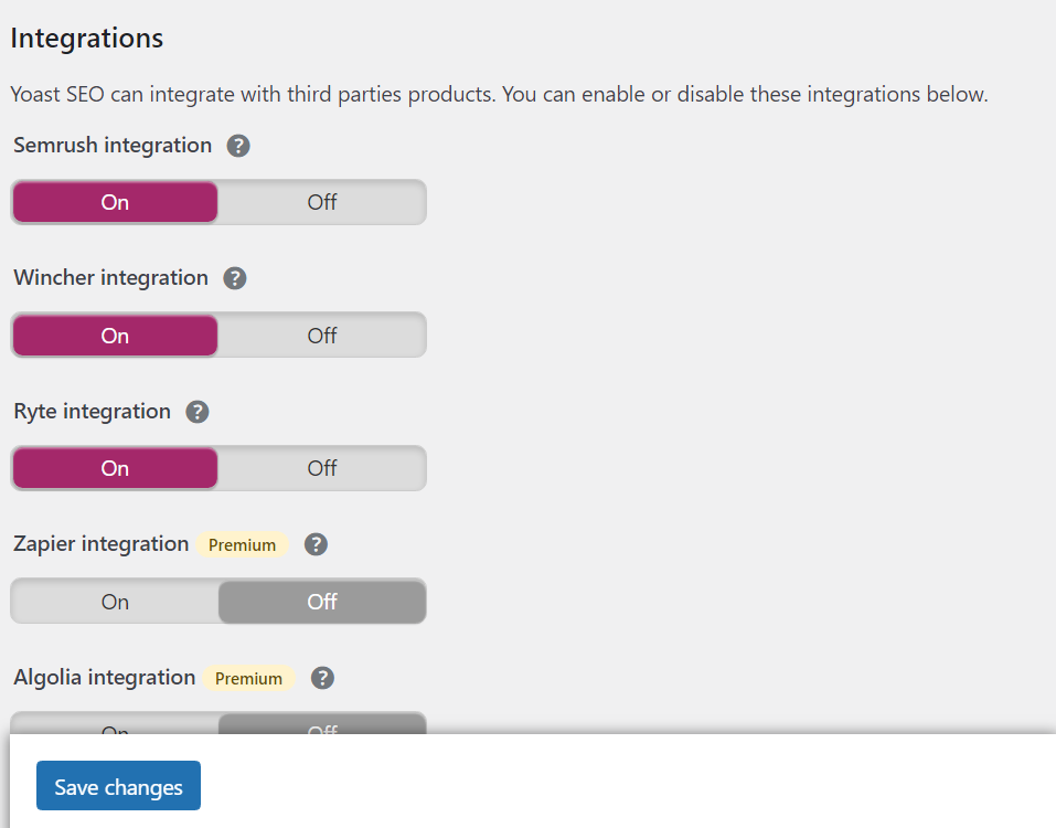 Yoast SEO integration tab and the explanation of its features