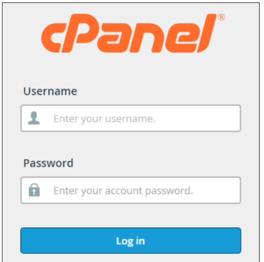 Cpanel login page