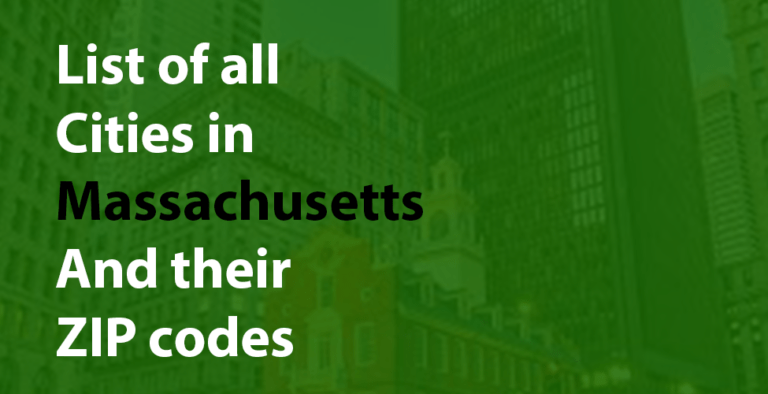 Cities In Massachusetts And Their Zip Codes Ma Usa