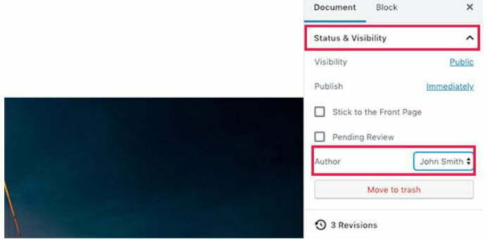 How to change authors on WordPress blog post.