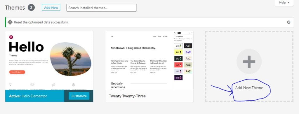 How to change to a default theme on WordPress
