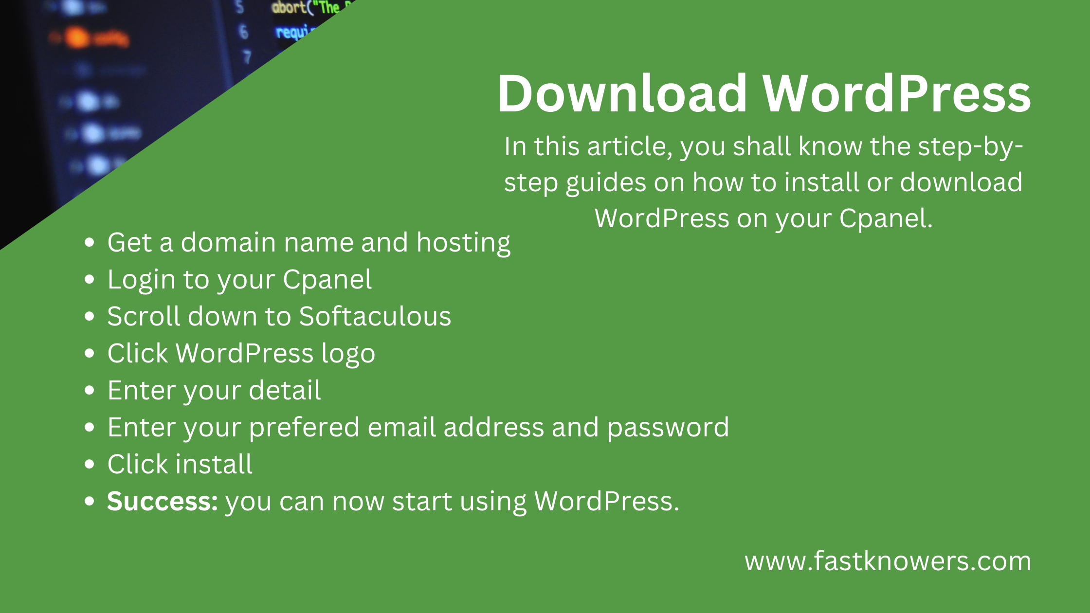 Read more about the article How to install WordPress in Cpanel