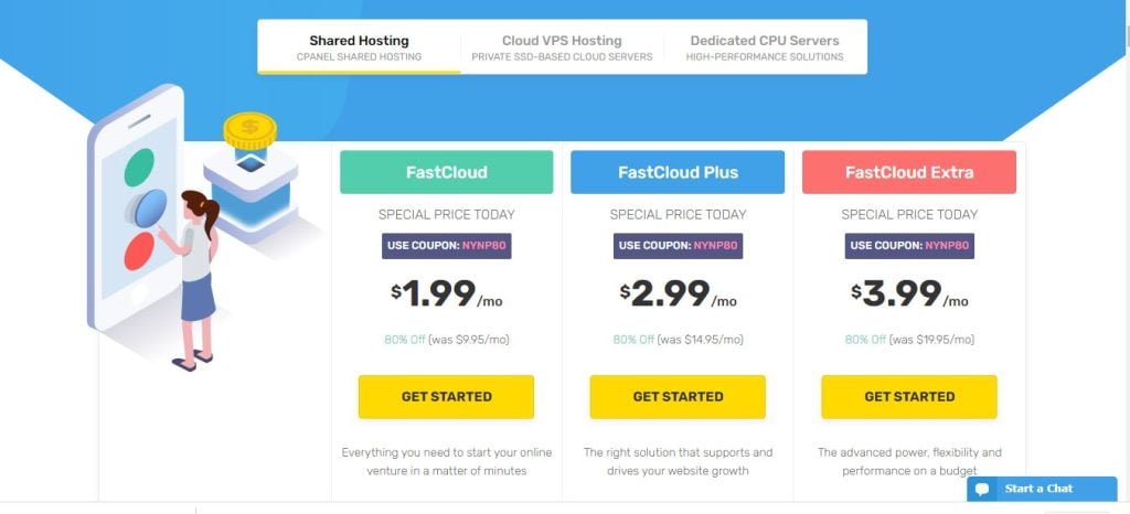 FastComet WordPress shared hosting