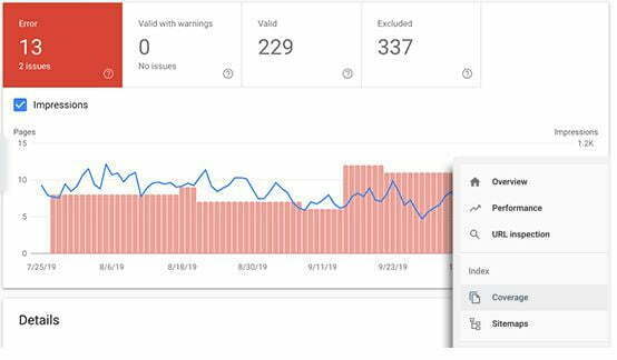 error crawled pages on Google search console