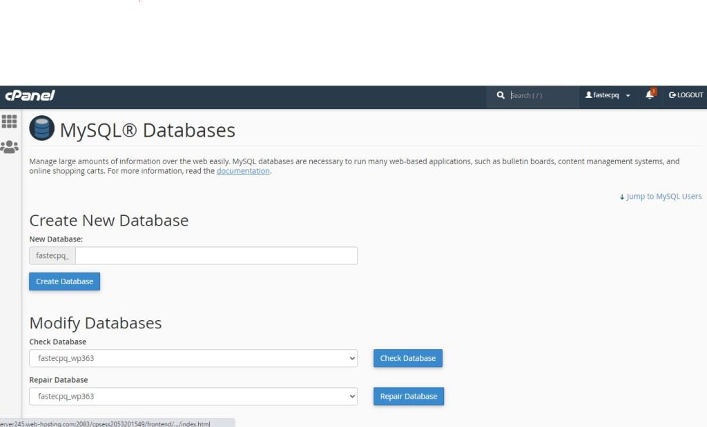 MySQL databases profile