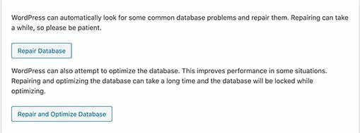 How to repairing your WordPress website database