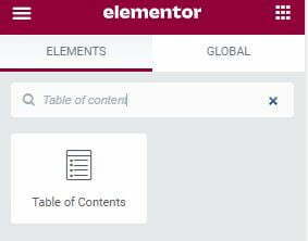 How to search for elements on Elementor