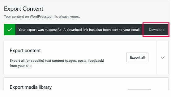 Wordpress.com file download link