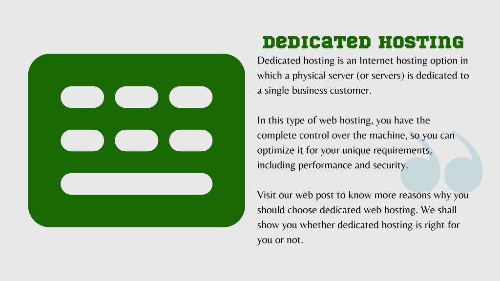 Dedicated hosting