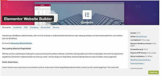 Click install now button to install elementor pro
