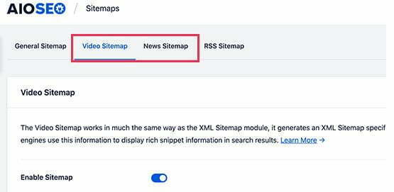 How to switch between sitemap on All in SEO plugin
