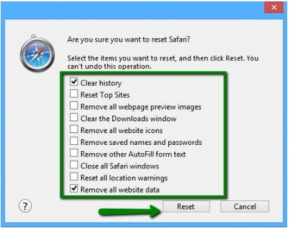 How to clear Safari web browser