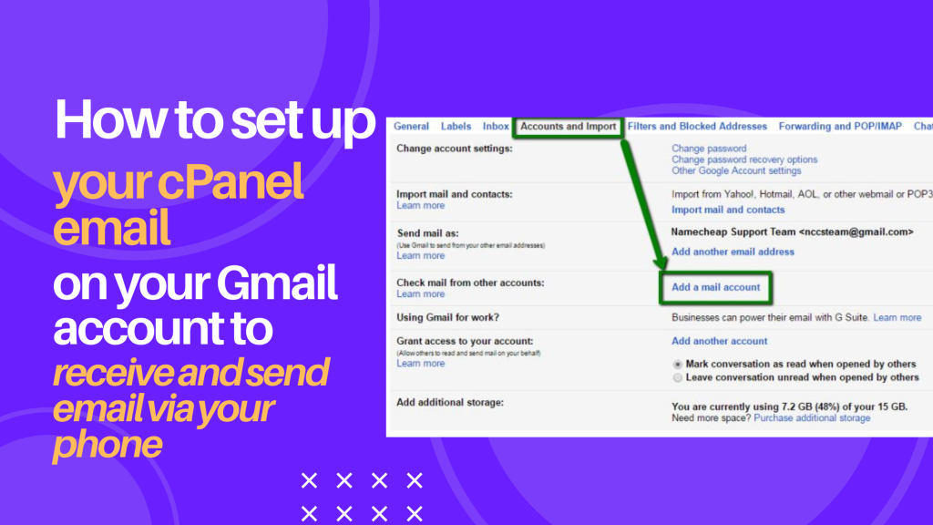 How to set up your cPanel email address on your Gmail account to receive and send email from your phone without logging to your cPanel