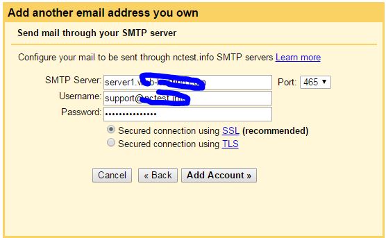 Cpanel email address configuration setting