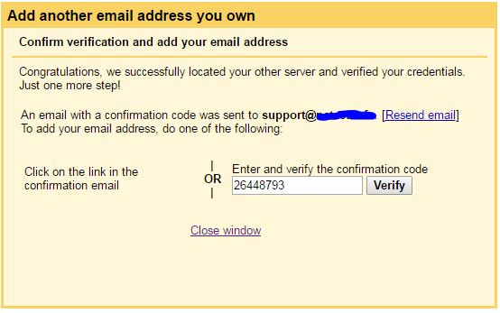 Verification of cPanel email address via Gmail inbox