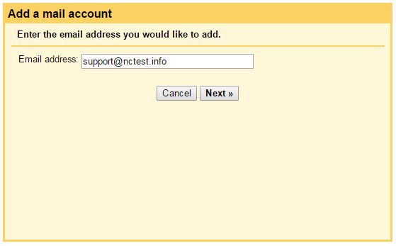 Entyering cPanel email address