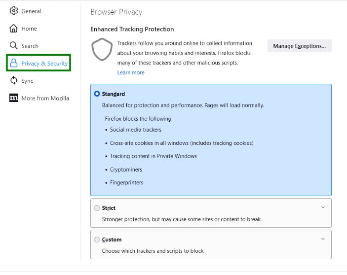 How to clear cache on Mozilla 