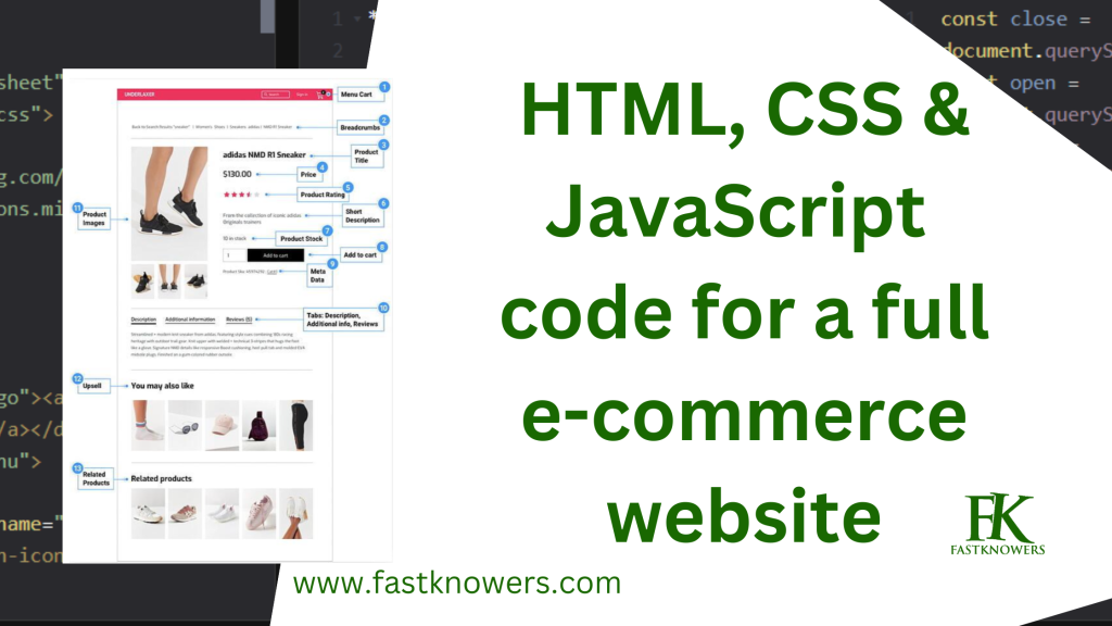Complete HTML, CSS and JavaScript code for full e-commerce website