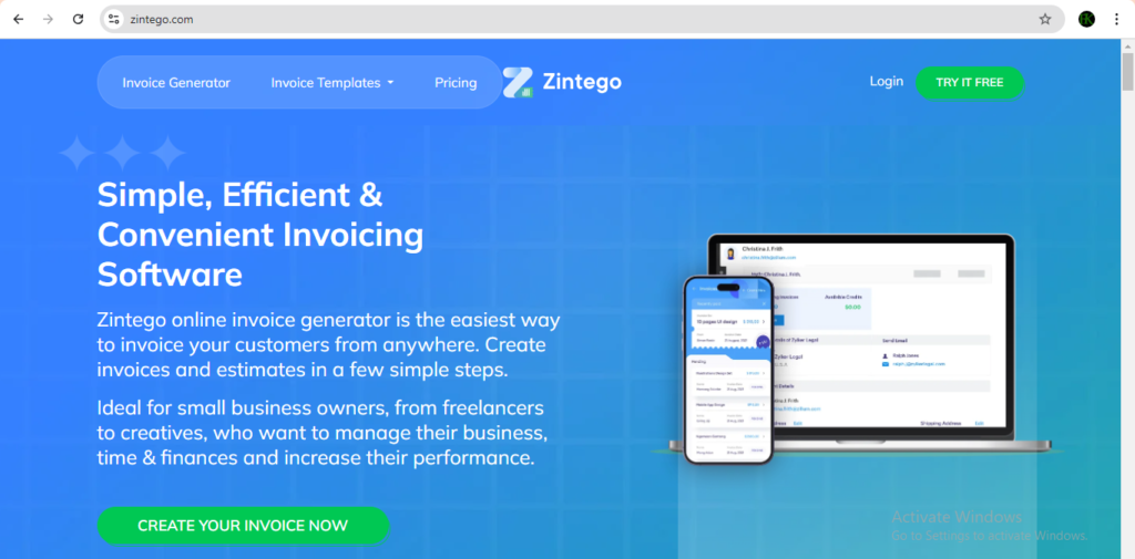 App for generating invoices for your business