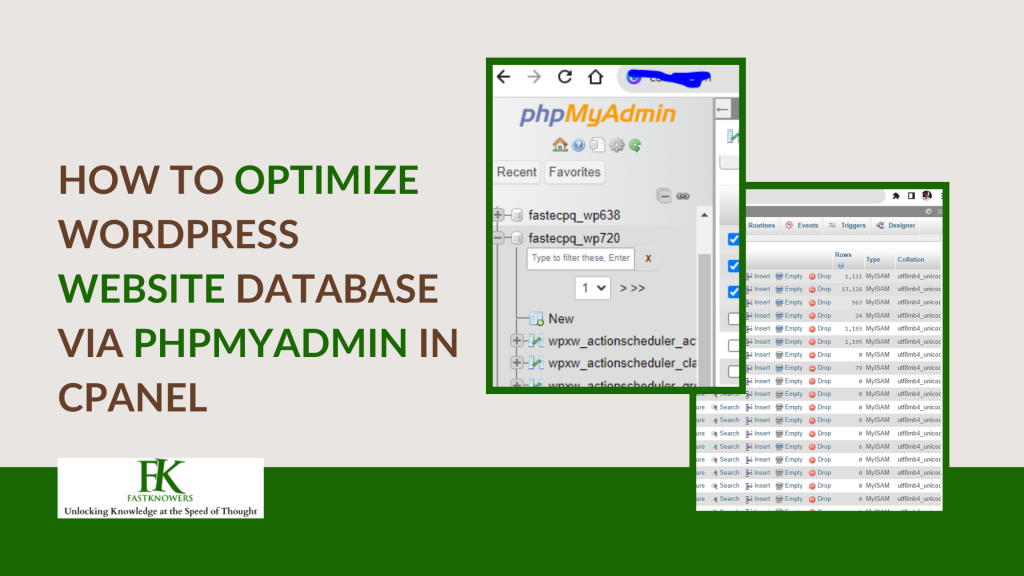 How to optimize WordPress website database via cPanel phpMyAdmin