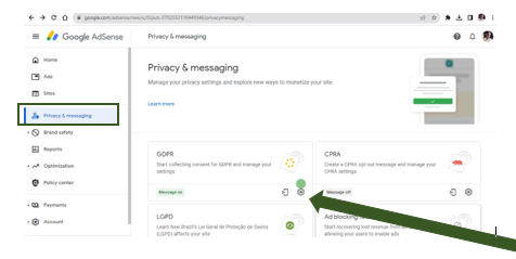 How to create a GDPR message on your website for your Google AdSense