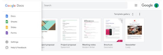 Google Docs, Sheets, Slides, Forms