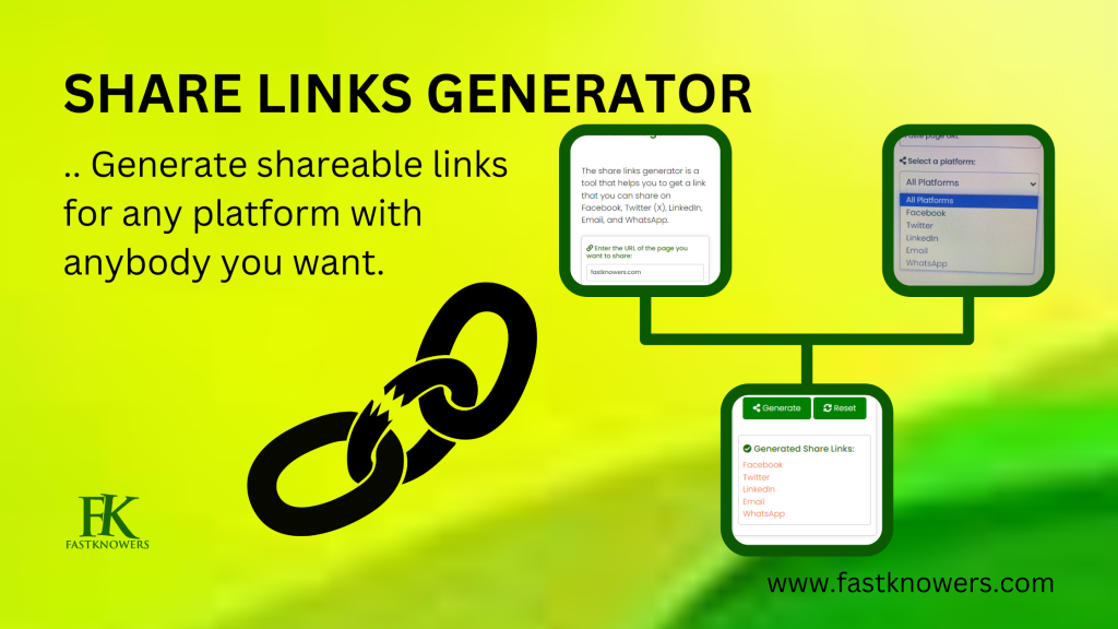 Share links generator tool