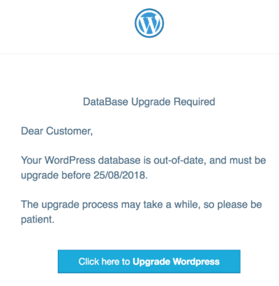 updating a WordPress-powered database